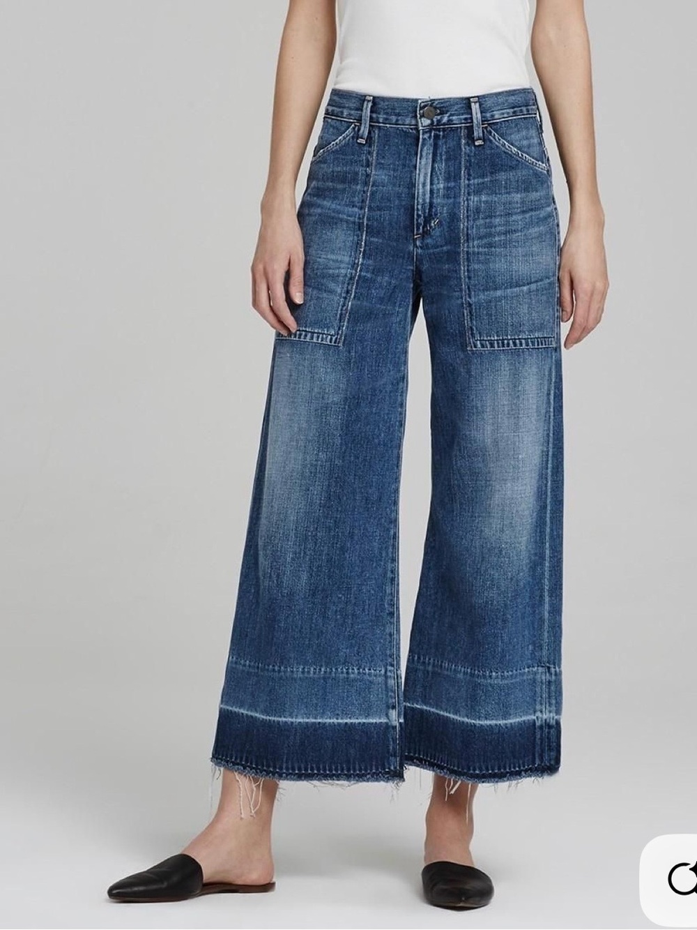 CITIZENS OF HUMANITY 27(30) Melanie Wide Leg Cropped Jeans in Retro Blue